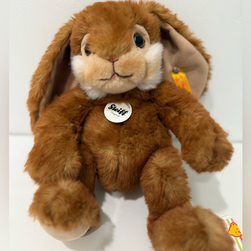 Steiff Bommel Dangling Ears Rabbit Bunny 12 Inches Brown Caramel Glazed EUC